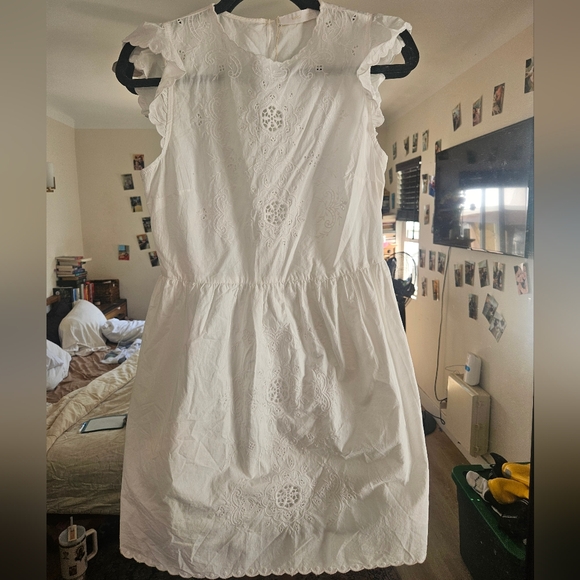 Mango Dresses & Skirts - Mango Cotton White Embroidered Dress